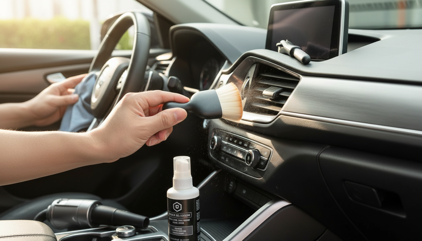 Dual-Sided Vent Brush: Easy Car Air Vent Cleaning
